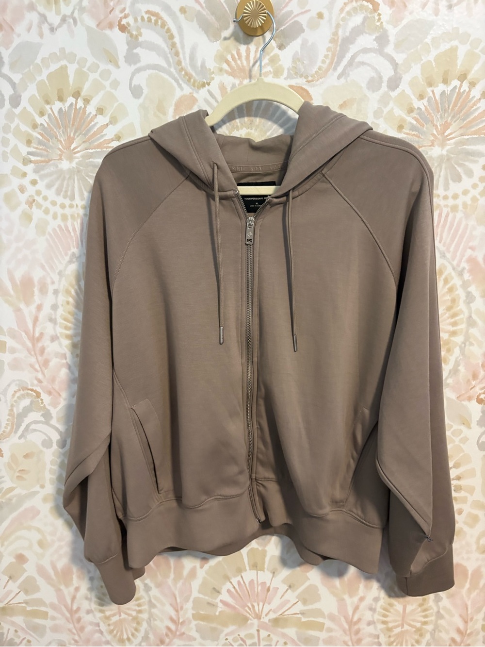 YPB Your Personal Best Womens XL Full Zip Hoodie Taupe Brown Sweatshirt